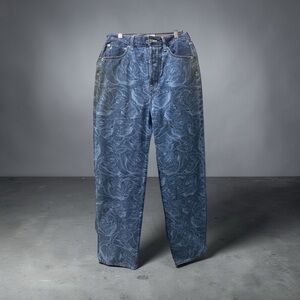 Etica Women's Relaxed Blue Patterned Jeans